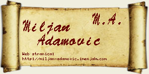 Miljan Adamović vizit kartica